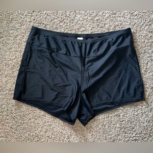 Plus Size Black Swim Shorts